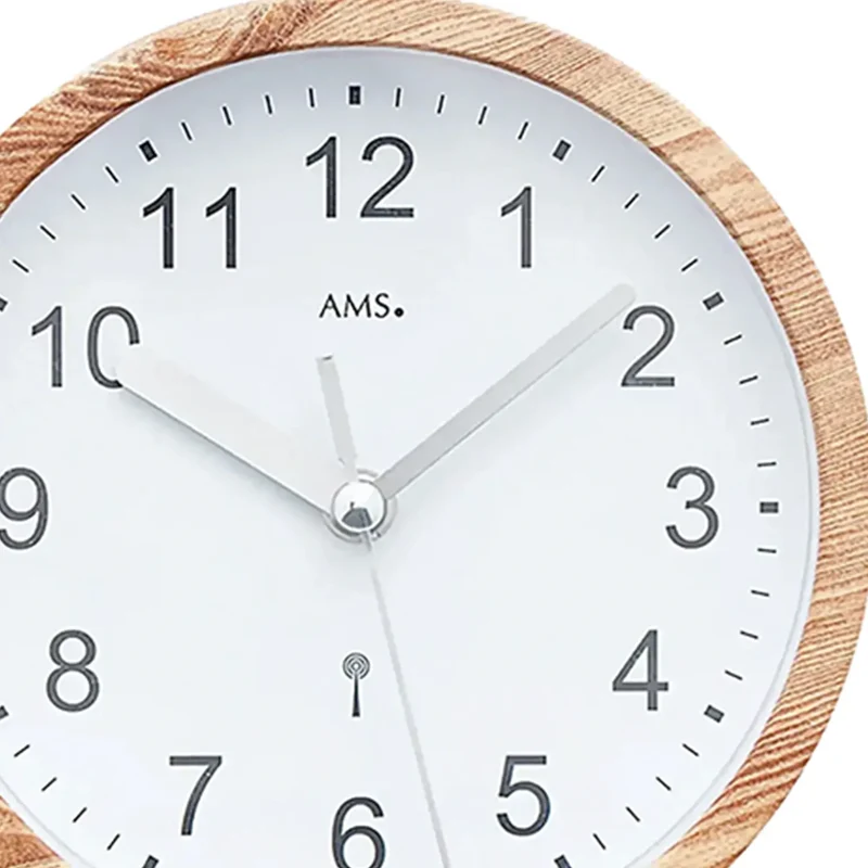 AMS Funk F5927H Wanduhr • Wassergeschützt • Holzoptik
