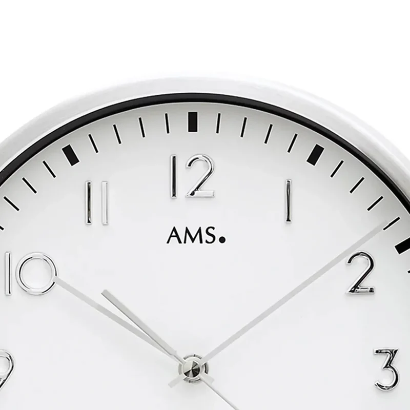 AMS Funkwanduhr F5912 • Aluminium • Präzises Funkwerk