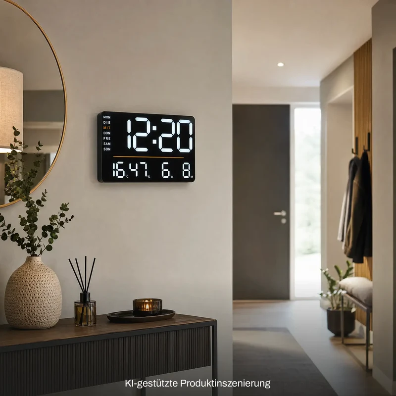 AMS Digital T1306 Tisch- und Wanduhr • LED • Thermometer