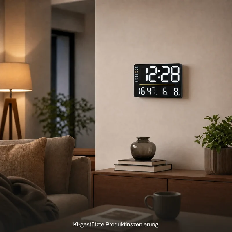 AMS Digital T1306 Tisch- und Wanduhr • LED • Thermometer