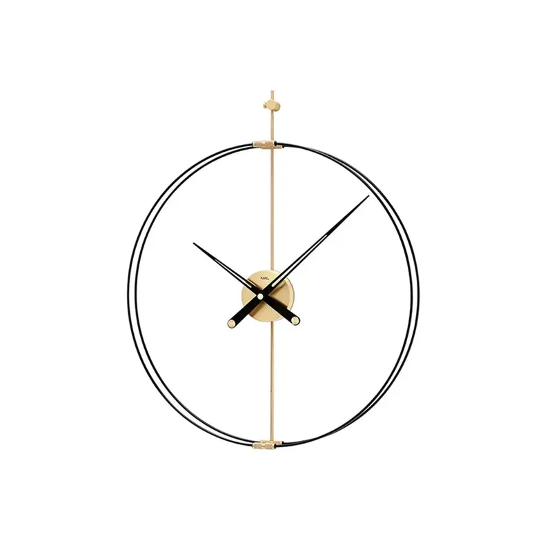 AMS Design W9655 Wanduhr • Carbon- & Metall-Design in Gold • Präzises Quarzuhrwerk
