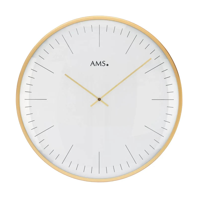 AMS Design W9541 Wanduhr • Quarzwerk • Messing-Optik