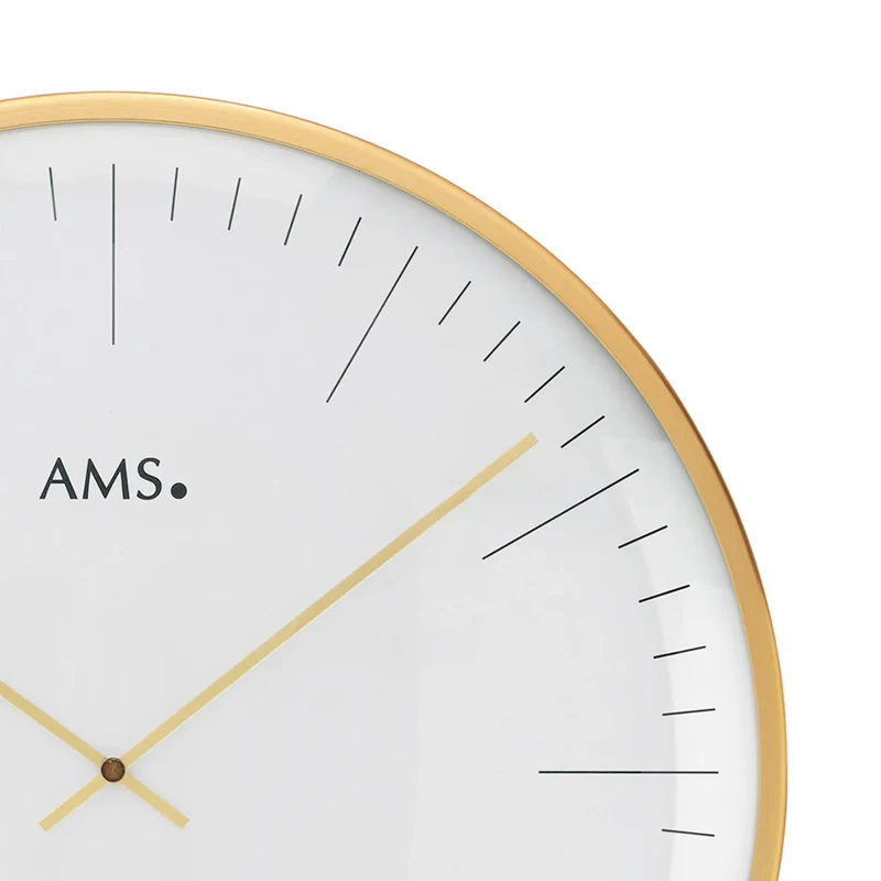 AMS Design W9541 Wanduhr • Quarzwerk • Messing-Optik