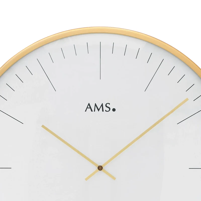 AMS Design W9541 Wanduhr • Quarzwerk • Messing-Optik