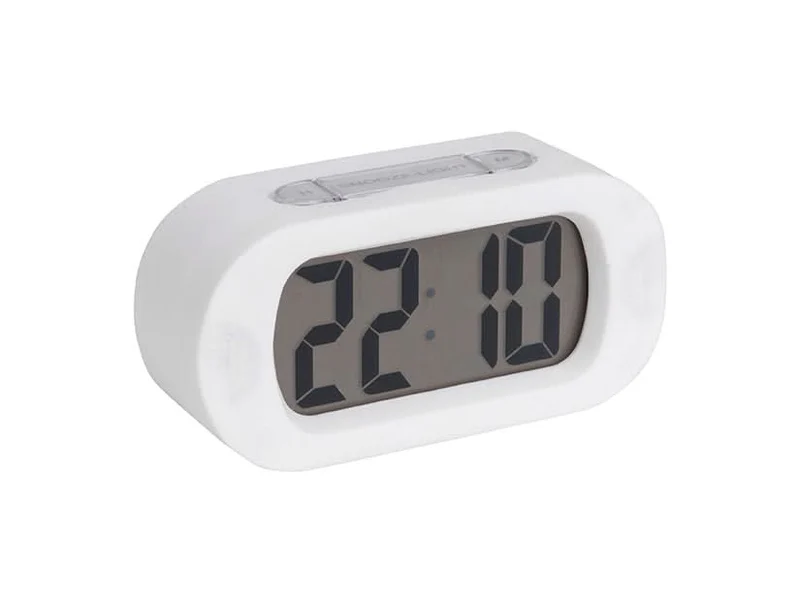 Karlsson Gummy KA5753WH Wecker Weiß • Digitales Display • Snooze & Nachtlicht