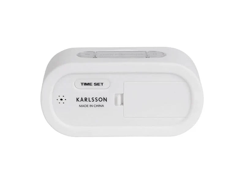 Karlsson Gummy KA5753WH Wecker Weiß • Digitales Display • Snooze & Nachtlicht