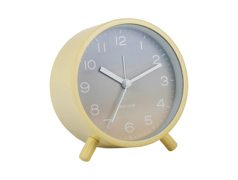 Karlsson Gradient KA6062YE Wecker Gelb • Geräuschloses Sweep-Uhrwerk • Farbverlauf-Design