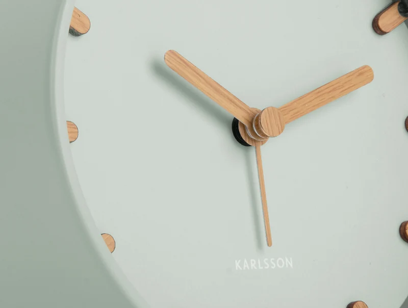 Karlsson Grace KA5943GR Wecker Graugrün • Geräuschloses Sweep-Werk • Lichtfunktion