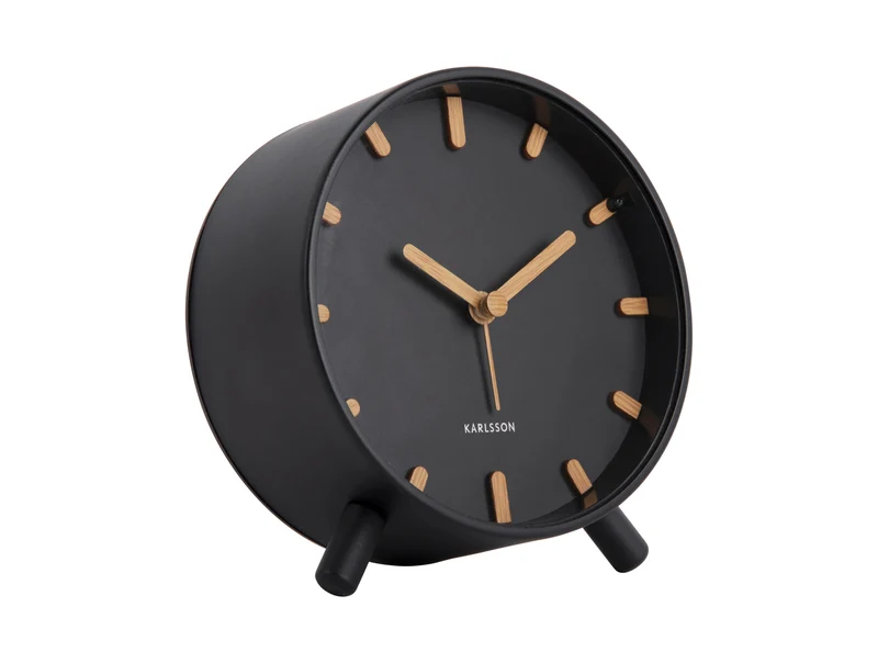 Karlsson Grace KA5943BK Wecker Schwarz • Geräuschloses Sweep-Uhrwerk • Lichtfunktion