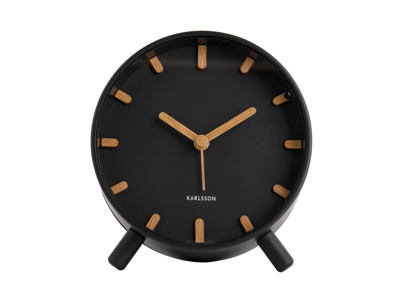 Karlsson Grace KA5943BK Wecker Schwarz • Geräuschloses Sweep-Uhrwerk • Lichtfunktion