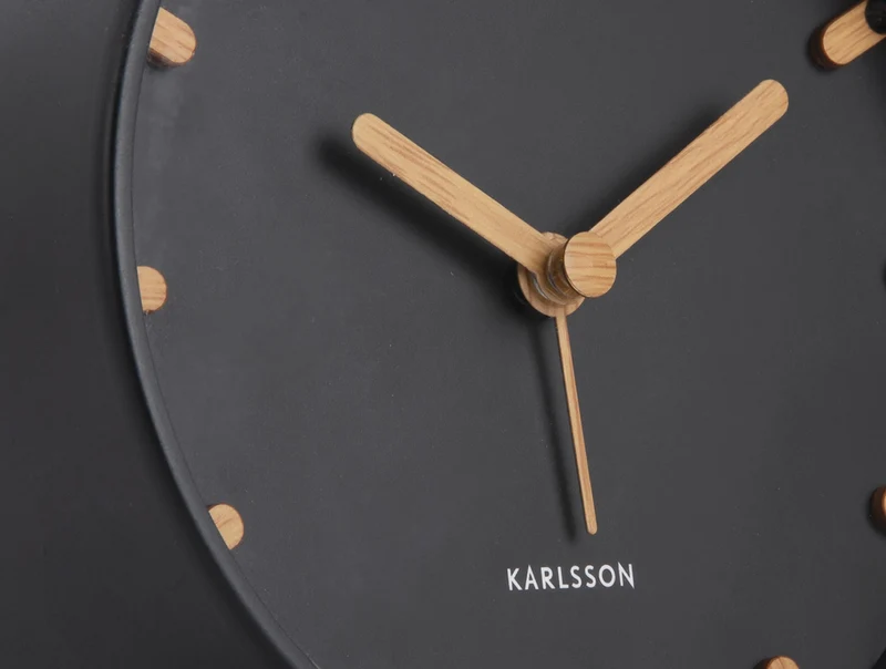 Karlsson Grace KA5943BK Wecker Schwarz • Geräuschloses Sweep-Uhrwerk • Lichtfunktion