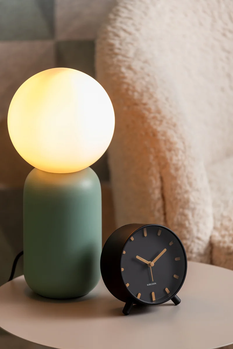 Karlsson Grace KA5943BK Wecker Schwarz • Geräuschloses Sweep-Uhrwerk • Lichtfunktion