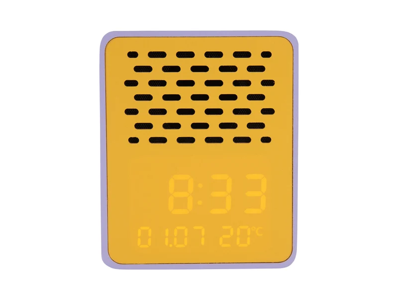 Karlsson Funky Vibes KA6060PU Wecker Lila-Gelb • Bluetooth-Lautsprecher • LED-Display