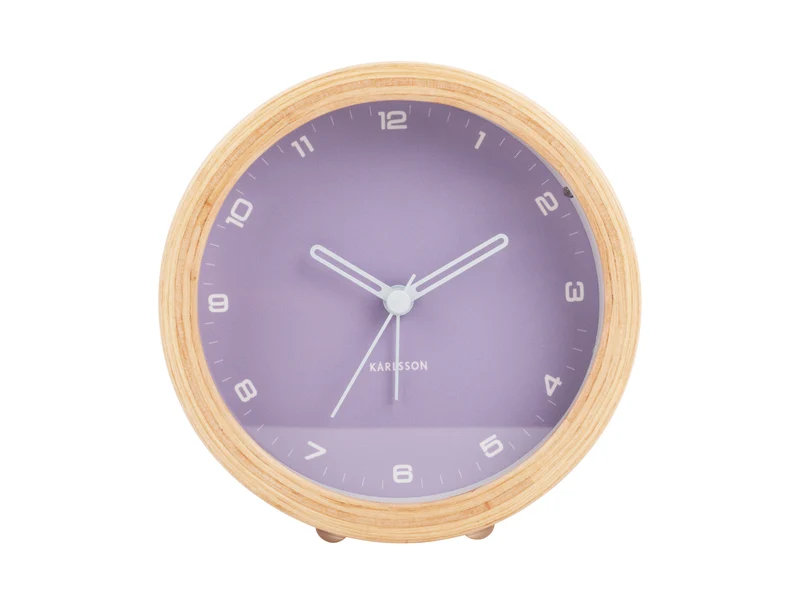 Karlsson Gentle KA5987PU Wecker Softlila • Geräuschloses Sweep-Uhrwerk • Integrierte Lichtfunktion