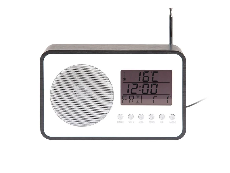 Karlsson FM Radio KA6036BK Wecker Schwarz • FM-Radio mit Weckfunktion • Digitale Anzeige mit Datum & Temperatur