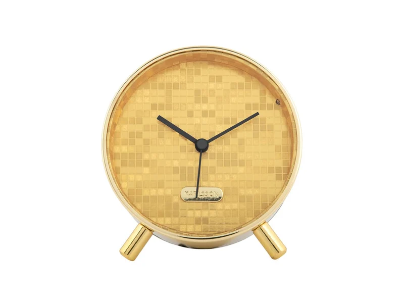 Karlsson Disco KA6004GD Wecker Gold • Geräuschloses Sweep-Uhrwerk • Lichtfunktion