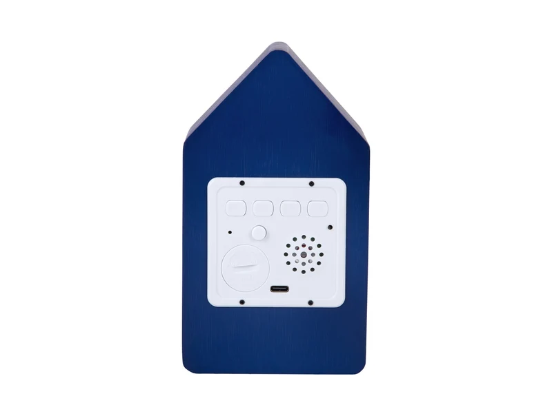 Karlsson Cuckoo LED KA6070BL Wecker Kobaltblau • LED-Kuckucksanzeige • Holzfurnier-Design