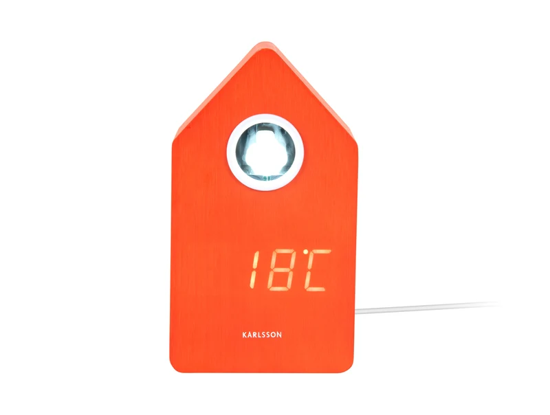 Karlsson Cuckoo LED KA6070OR Wecker Brilliantorange • LED-Kuckucksuhr • Netzbetrieb mit USB