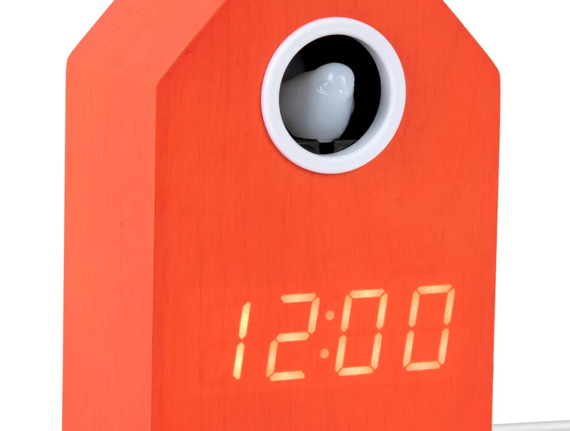 Karlsson Cuckoo LED KA6070OR Wecker Brilliantorange • LED-Kuckucksuhr • Netzbetrieb mit USB