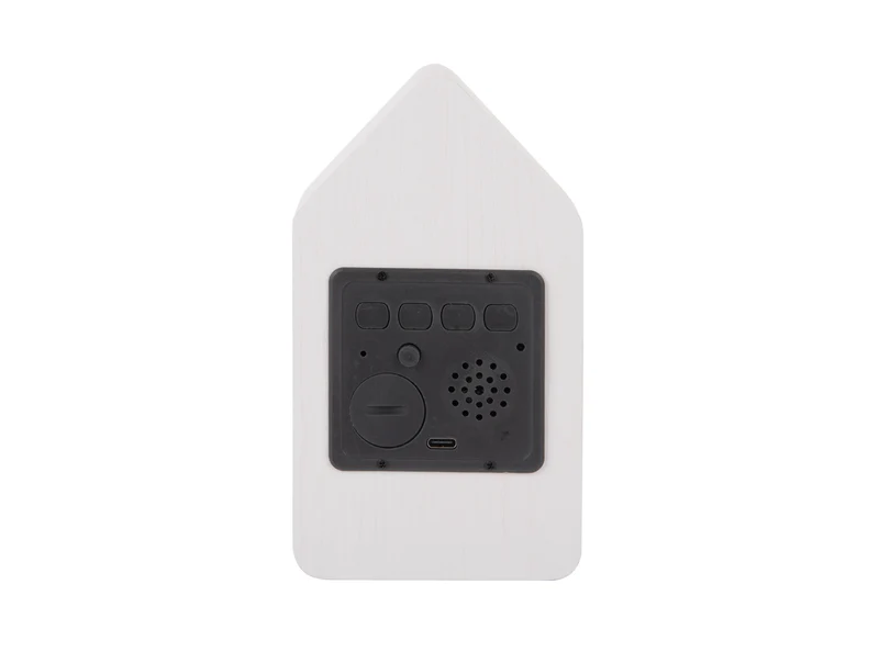 Karlsson Cuckoo LED KA6061WH Wecker Weiß • Stündlicher LED-Kuckuck • Holzfurnier-Design