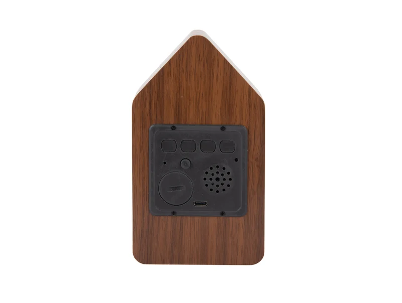 Karlsson Cuckoo LED KA6061DW Wecker Dunkles Holzfurnier • Stündlicher Kuckucksruf • LED-Display