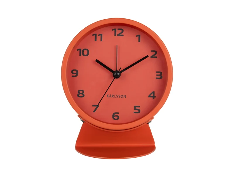 Karlsson Cool Retro KA6082OR Wecker Neonorange • Lautloses Sweep-Uhrwerk • Retro-Design