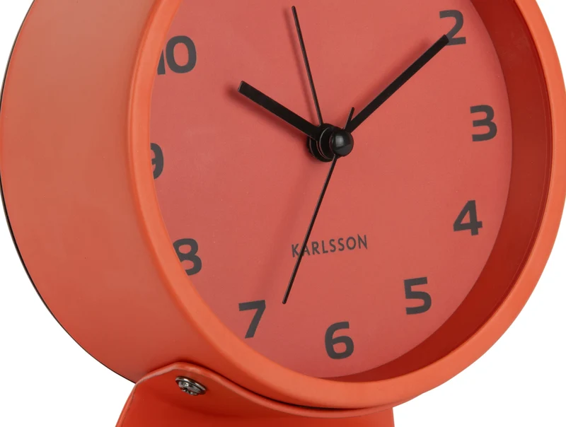 Karlsson Cool Retro KA6082OR Wecker Neonorange • Lautloses Sweep-Uhrwerk • Retro-Design