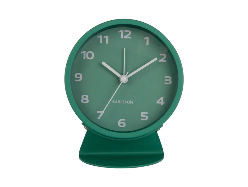 Karlsson Cool Retro KA6082GR Wecker Retrogrün • Geräuschloses Sweep-Uhrwerk • Eisengehäuse