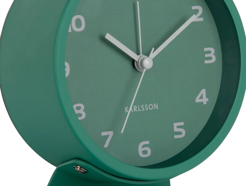 Karlsson Cool Retro KA6082GR Wecker Retrogrün • Geräuschloses Sweep-Uhrwerk • Eisengehäuse
