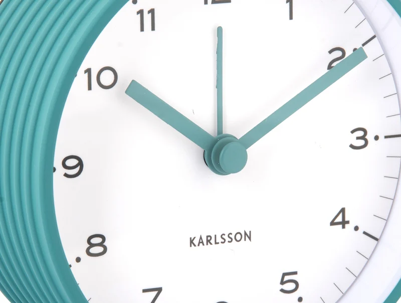 Karlsson Circus Rings KA6010BL Wecker Türkisblau • Geräuschloses Sweep-Uhrwerk • Beleuchtung