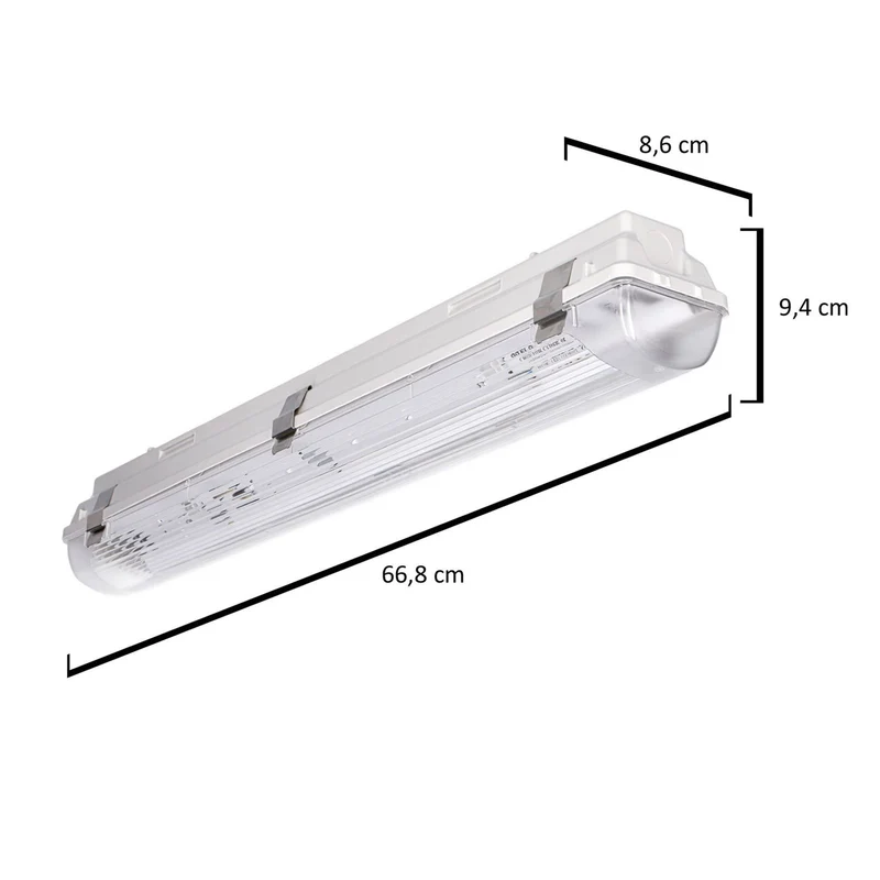 PRACHT LUNA-N T8 Feuchtraumleuchte 1x18W EVG IP66 10 Stk.