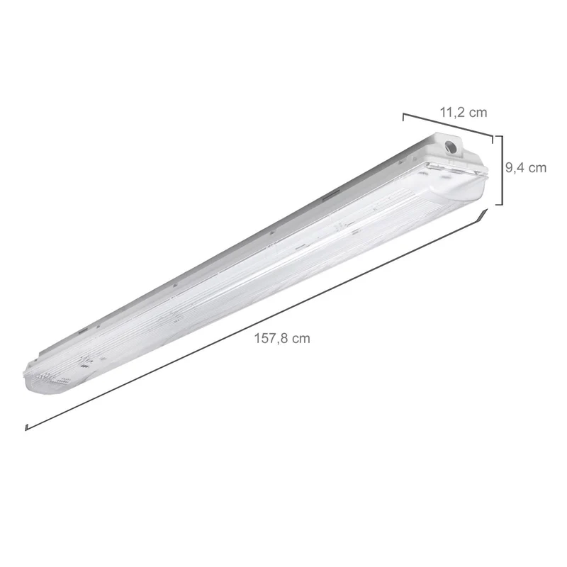 PRACHT LUNA-N T8 Feuchtraumleuchte 2x58W EVG IP66 20 Stk.