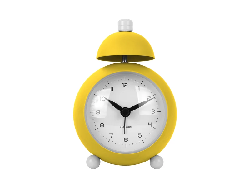 Karlsson Chaplin KA5979BY Wecker Hellgelb • Geräuschloses Sweep-Uhrwerk • Charlie-Chaplin-Design