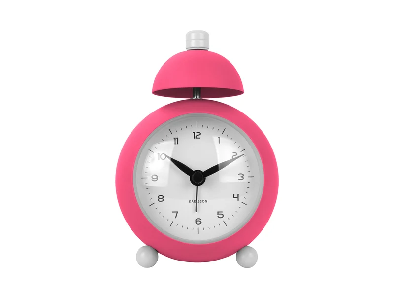 Karlsson Chaplin KA5979BP Wecker Pink • Geräuschloses Sweep-Uhrwerk • Eisengehäuse