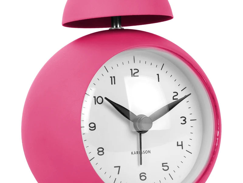 Karlsson Chaplin KA5979BP Wecker Pink • Geräuschloses Sweep-Uhrwerk • Eisengehäuse