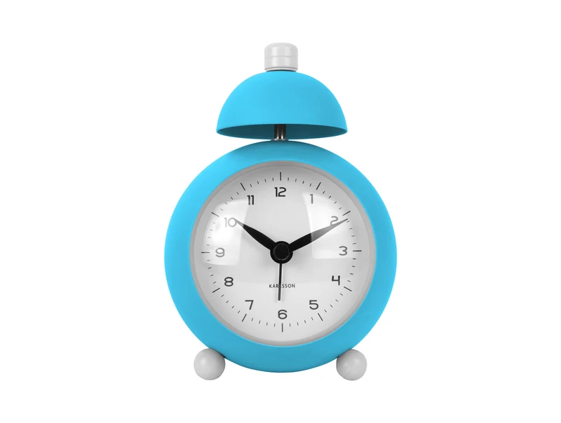 Karlsson Chaplin KA5979BB Wecker Leuchtblau • Sweep-Uhrwerk • Charlie Chaplin Design