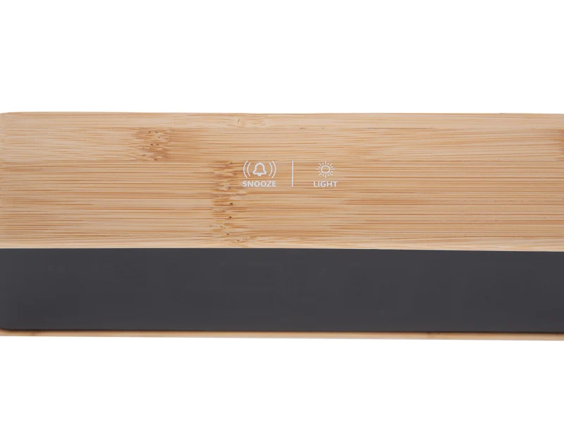 Karlsson Changing Colour LED KA5931 Wecker Bambus • Farbwechselndes LED-Display • USB-Netzbetrieb