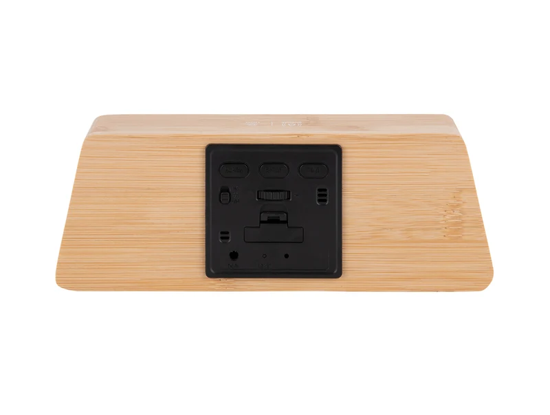 Karlsson Changing Colour LED KA5931 Wecker Bambus • Farbwechselndes LED-Display • USB-Netzbetrieb