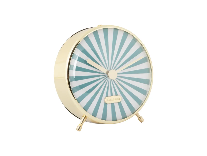 Karlsson Candy Swirl KA6008BL Wecker Türkisblau • Geräuschloses Sweep-Uhrwerk • Verspieltes Zifferblatt