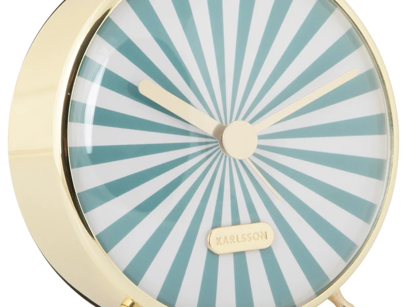 Karlsson Candy Swirl KA6008BL Wecker Türkisblau • Geräuschloses Sweep-Uhrwerk • Verspieltes Zifferblatt