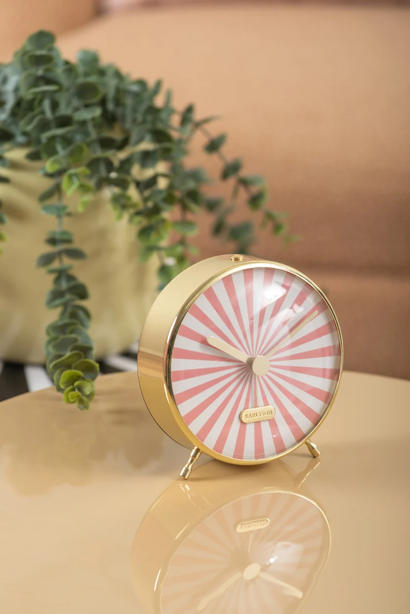 Karlsson Candy Swirl KA6008PI Wecker Rosa • Geräuschloses Sweep-Uhrwerk • Verspieltes Zifferblatt
