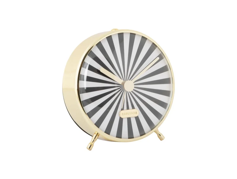 Karlsson Candy Swirl KA6008BK Wecker Schwarz & Weiß • Geräuschloses Sweep-Uhrwerk • Verspieltes Retro-Design