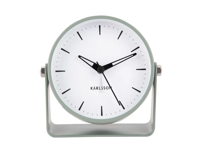 Karlsson Calm KA5937GR Wecker Graugrün • Geräuschloses Sweep-Uhrwerk • Design von Armando Breeveld