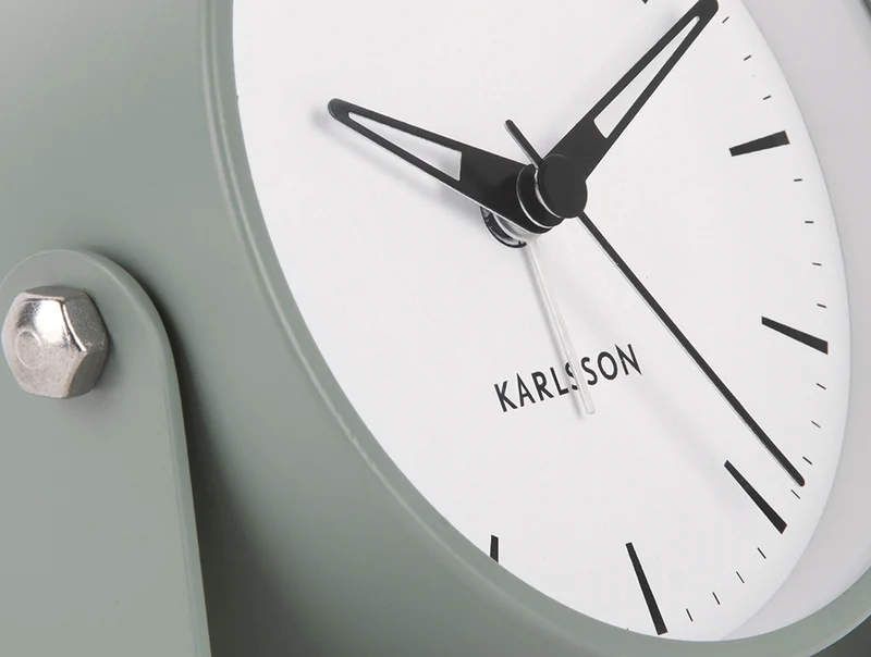 Karlsson Calm KA5937GR Wecker Graugrün • Geräuschloses Sweep-Uhrwerk • Design von Armando Breeveld