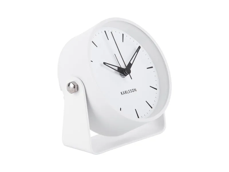Karlsson Calm KA5937WH Wecker Weiß • Geräuschloses Sweep-Werk • Design Armando Breeveld