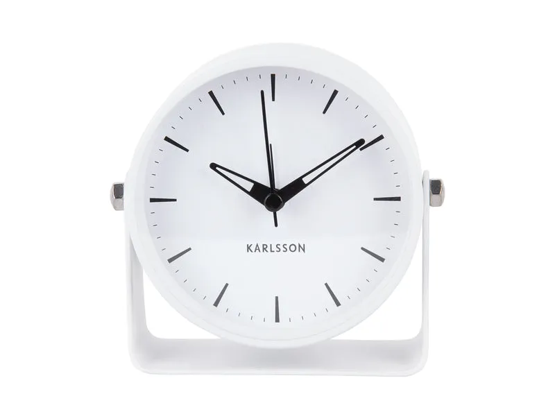 Karlsson Calm KA5937WH Wecker Weiß • Geräuschloses Sweep-Werk • Design Armando Breeveld