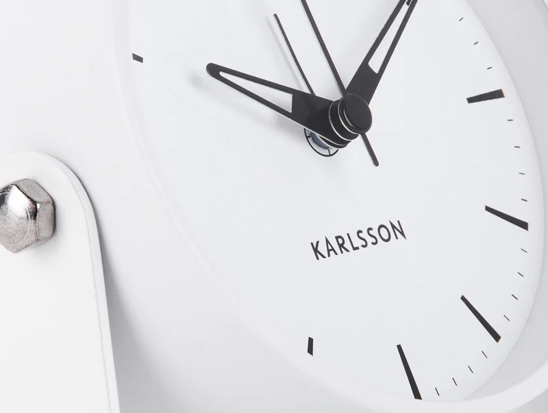 Karlsson Calm KA5937WH Wecker Weiß • Geräuschloses Sweep-Werk • Design Armando Breeveld
