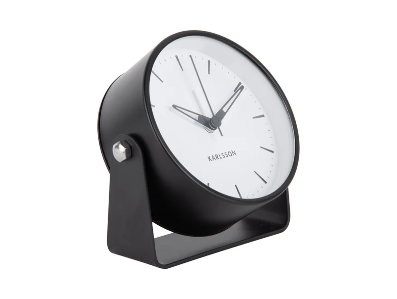 Karlsson Calm KA5937BK Wecker Schwarz • Geräuschloses Sweep-Uhrwerk • Design von Armando Breeveld