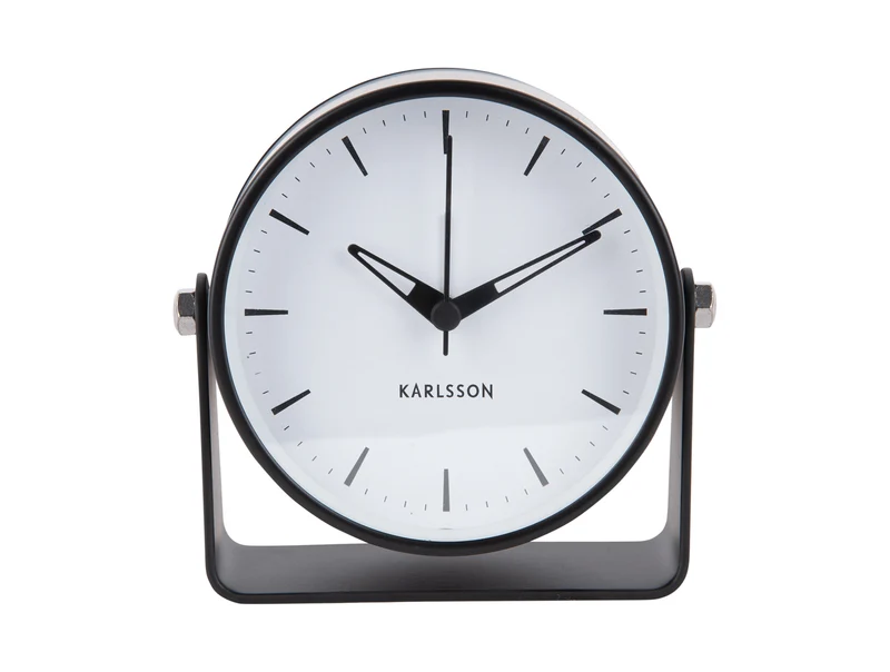 Karlsson Calm KA5937BK Wecker Schwarz • Geräuschloses Sweep-Uhrwerk • Design von Armando Breeveld