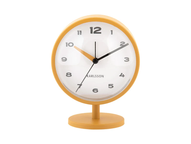 Karlsson Brisk Dome KA6027YE Wecker Ocker-Gelb • Geräuschloses Sweep-Uhrwerk • Design von Armando Breeveld